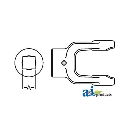 A & I Products Square Bore Implement Yoke (w/ Set Screw) 3" x4" x5" A-804-3524